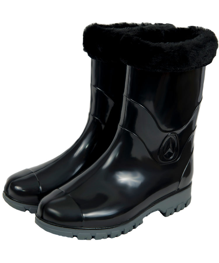 Сапоги подростковые ПВХ однотонные с меховой опушкой,утепленные