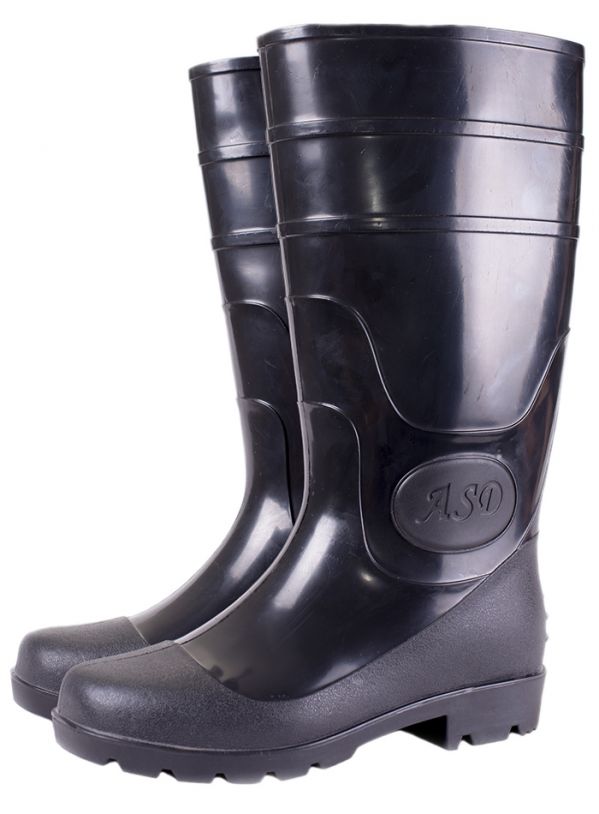 Сапоги мужские ПВХ высокие однотонные, утепленные