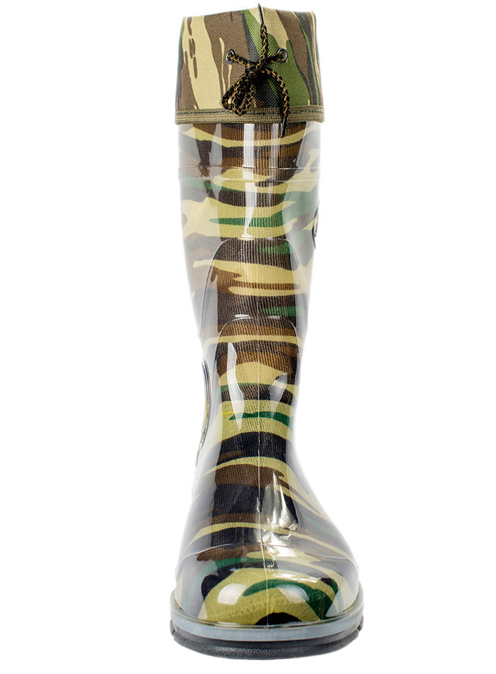 Сапоги мужские ПВХ средние камуфлированные с надставкой,  утепленные