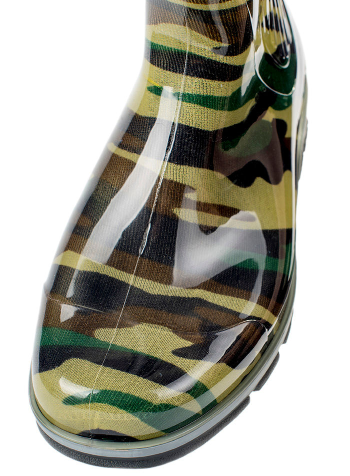 Сапоги мужские ПВХ средние камуфлированные с надставкой,  утепленные