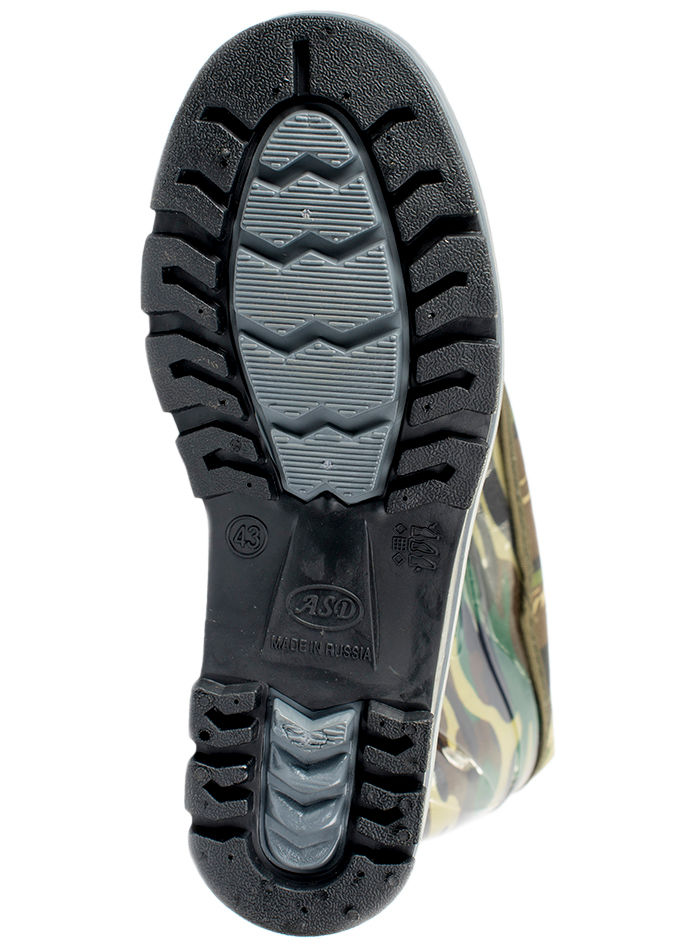 Сапоги мужские ПВХ средние камуфлированные с надставкой,  утепленные