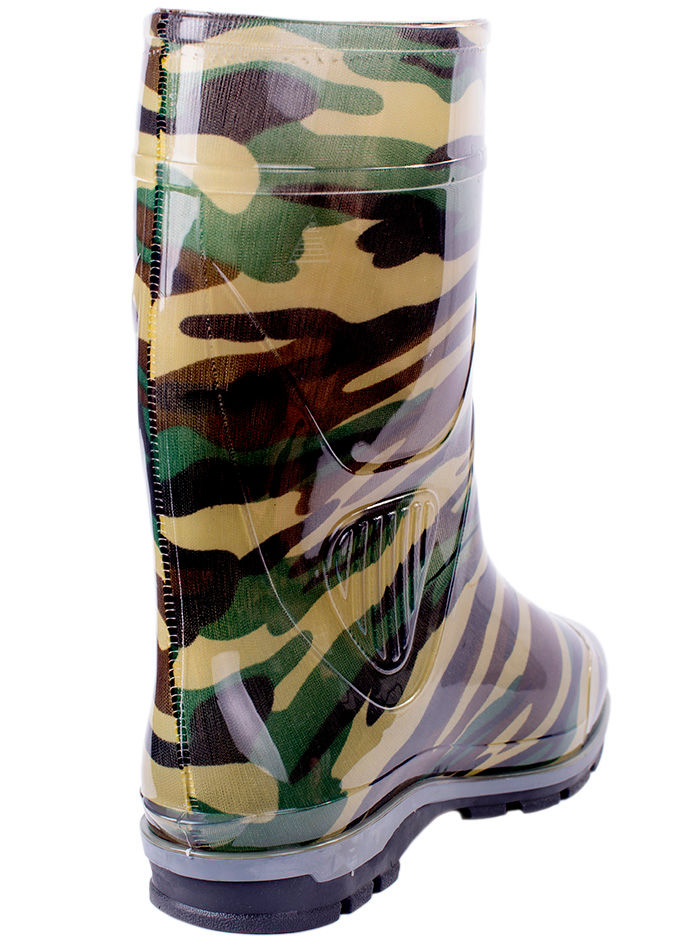 Сапоги мужские ПВХ средние камуфлированные, утепленные