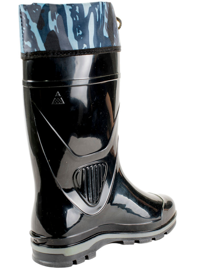 Сапоги мужские ПВХ средние однотонные с надставкой, утепленные