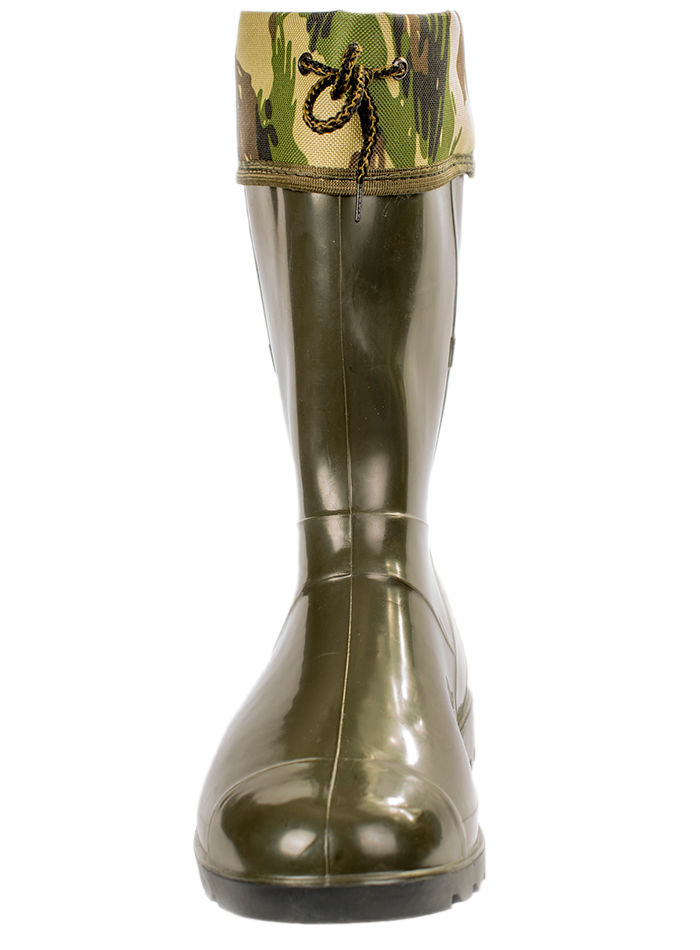 Сапоги мужские ПВХ низкие однотонные с надставкой, утепленные