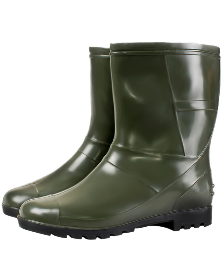 Сапоги мужские ПВХ низкие однотонные, утепленные